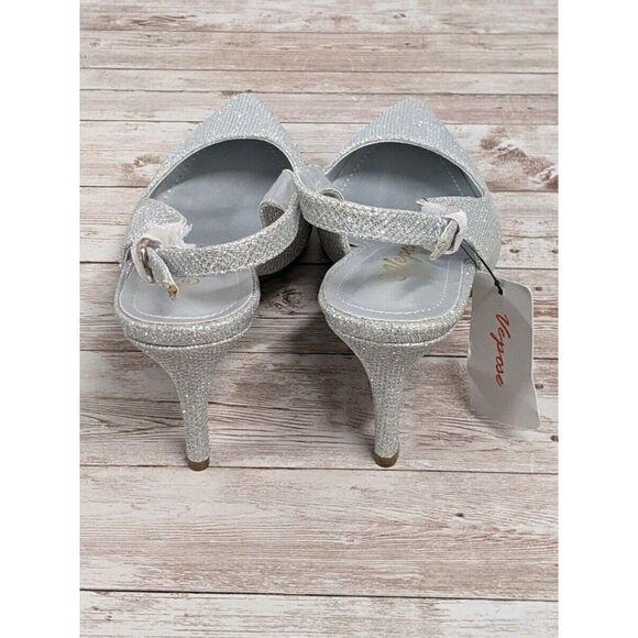 Vepose New York CJY026 Womens Size 8 Silver Pointed Toe Kitten Pump Heels - Picture 3 of 10